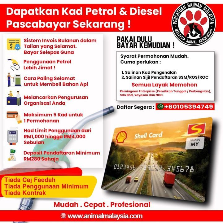 Dapatkan Kad Pascabayar Petrol / Diesel Segera Unt..