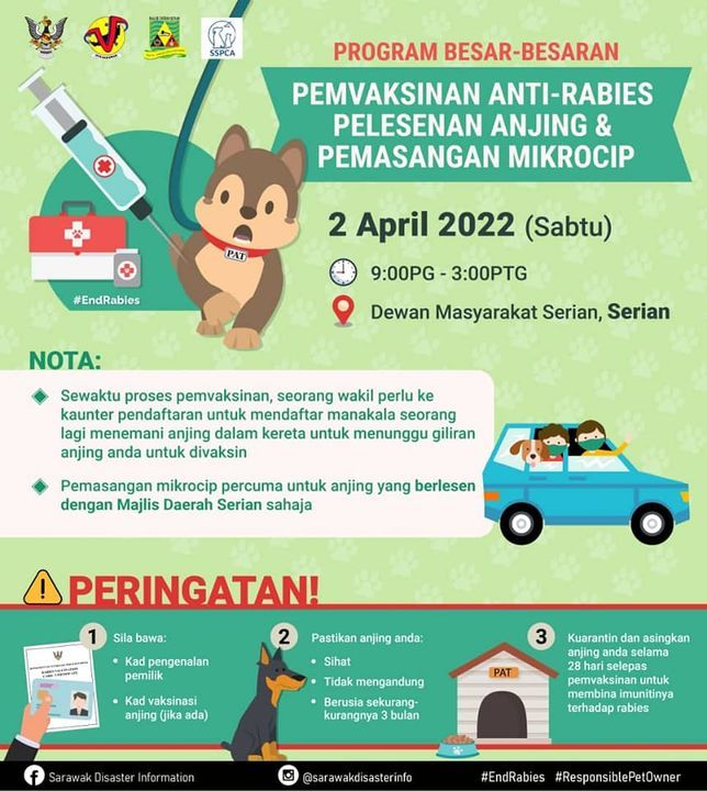 Attn Dog Owners At Serian. Anti-Rabies Mass Vaccin..