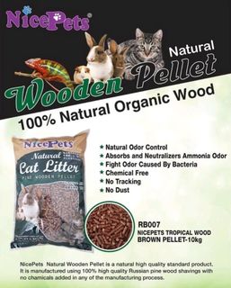 NicePets Wood Pellet Bedding For Rabbit, Guinea Pig & Cat 10kg - 